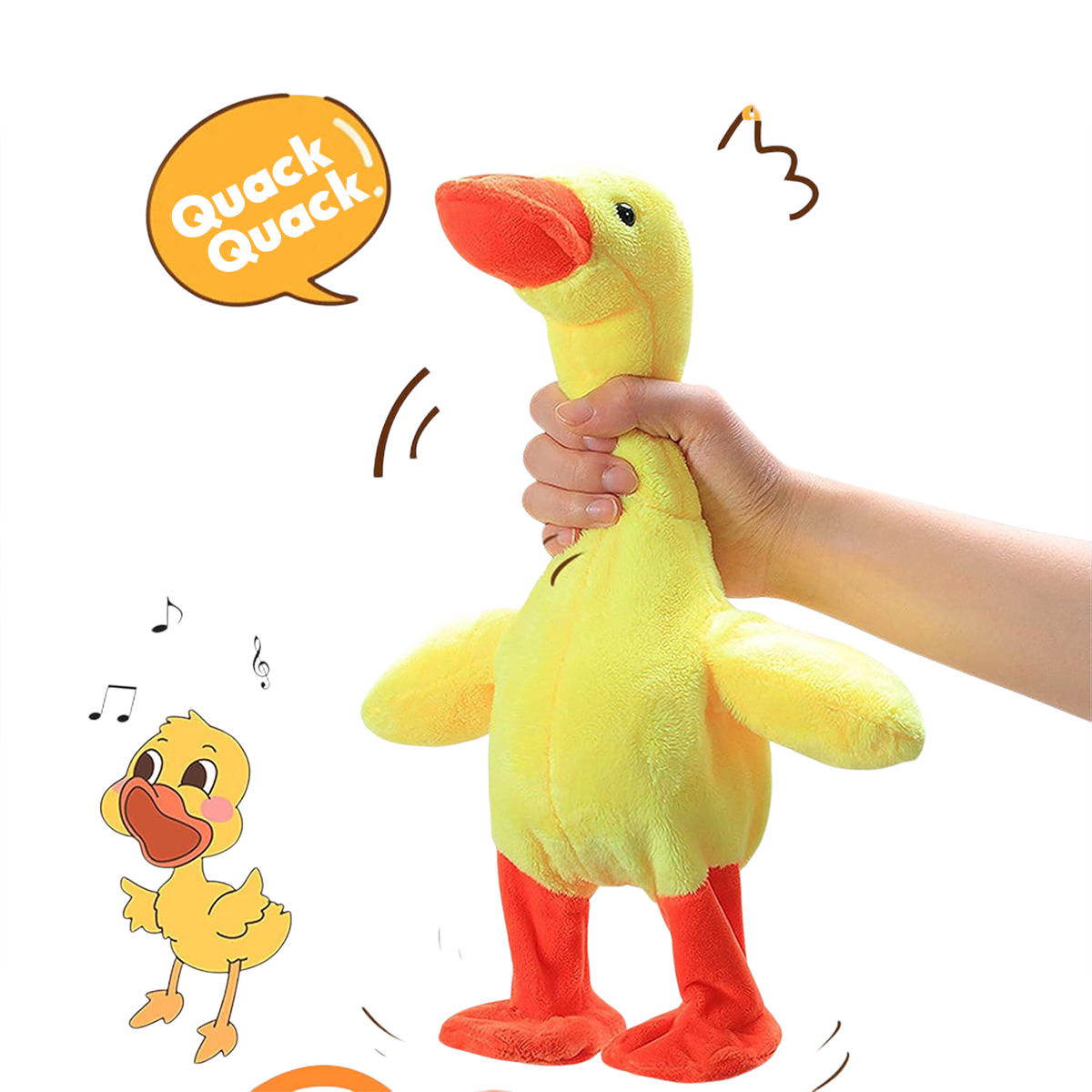Quacking duck soft toy sales