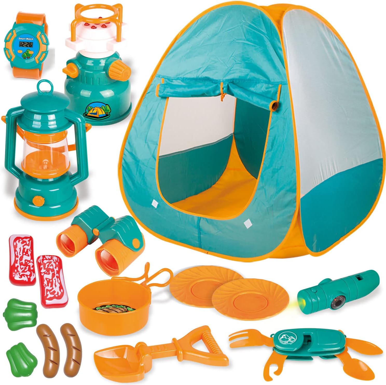 play tent outdoor 18-Piece Kids Play Tent & Camping Gear Set Fun Outdoor Toy for Childre – Jollyza Toys