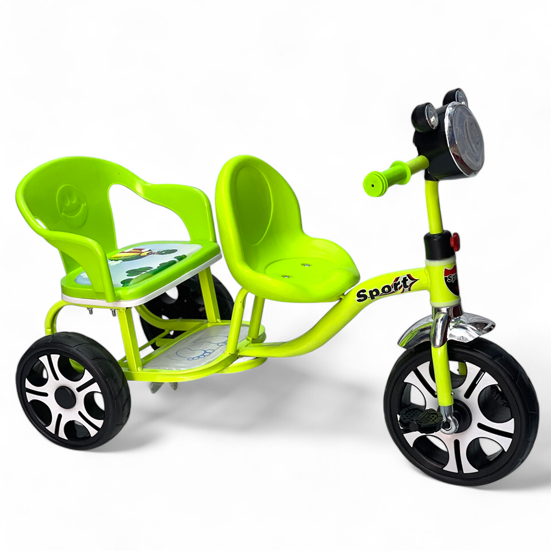 Three Wheel Baby Tricycle with Dual Seats for Ages 1 5 Jollyza Toys