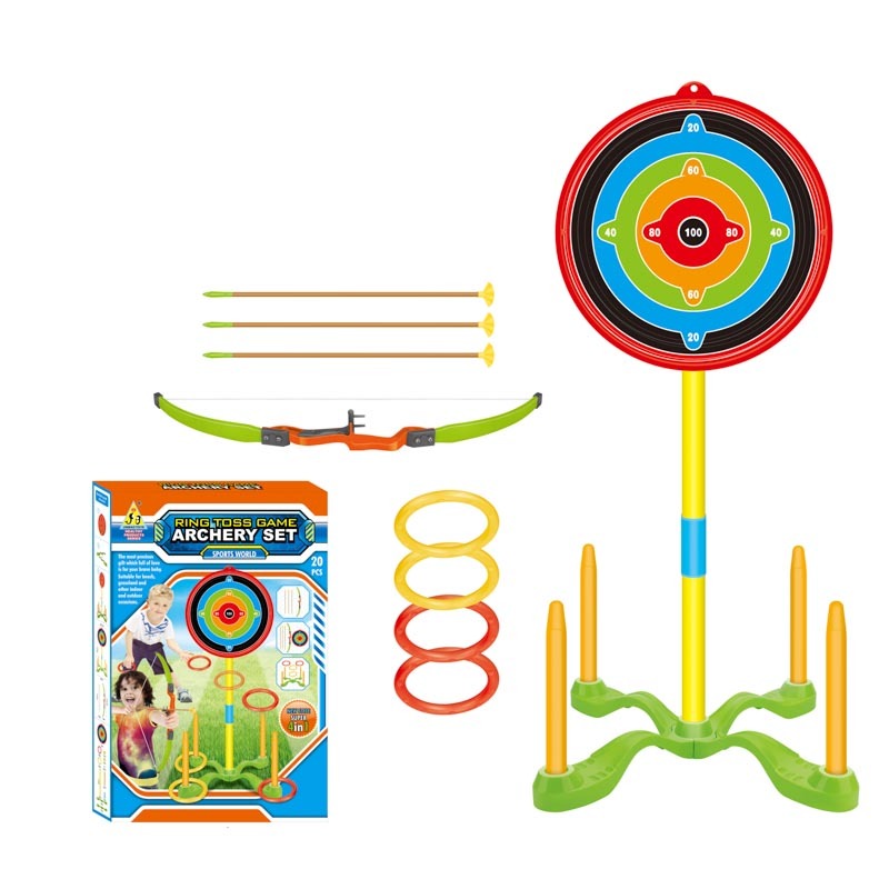 2-in-1 Ring Toss & Archery Game Set for Kids Fun Indoor & Outdoor Play