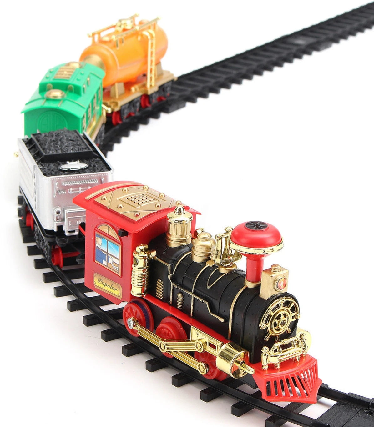 ToyGalaxy Remote Control Train Set 21 Pieces, Real Smoke, Sound & 103 CM Track