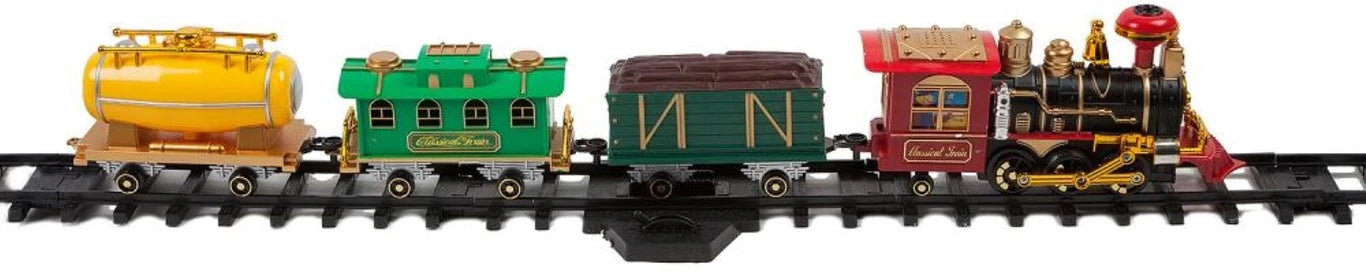 ToyGalaxy Remote Control Train Set 21 Pieces, Real Smoke, Sound & 103 CM Track