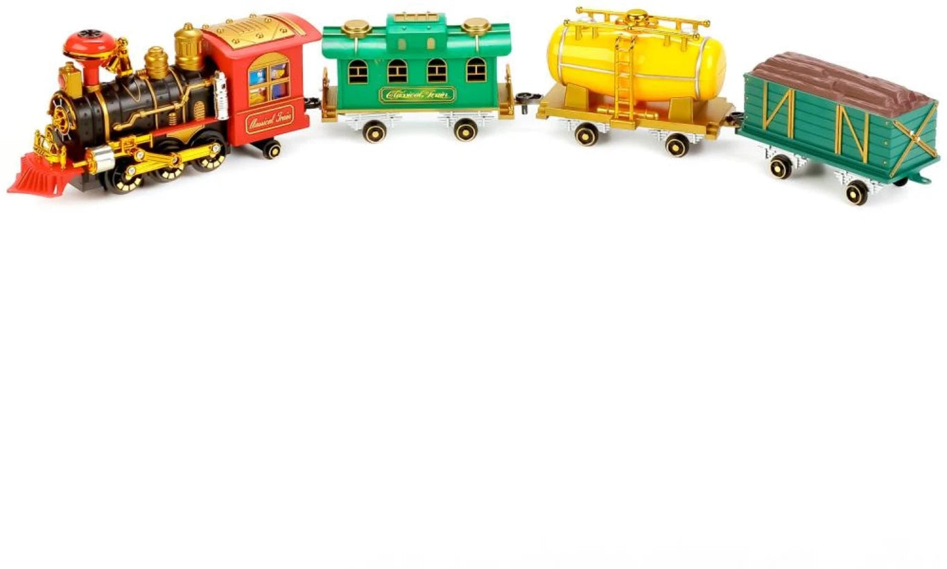 ToyGalaxy Remote Control Train Set 21 Pieces, Real Smoke, Sound & 103 CM Track