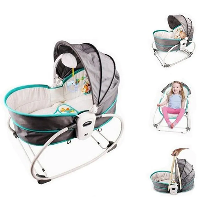 Little Angel 5-in-1 Baby Rocker Bassinet with Music & Auto Swing