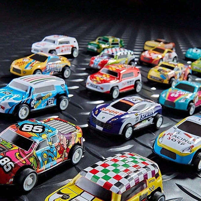 30pcs Pull Back Toy Cars with Storage Case Kids Birthday Gifts