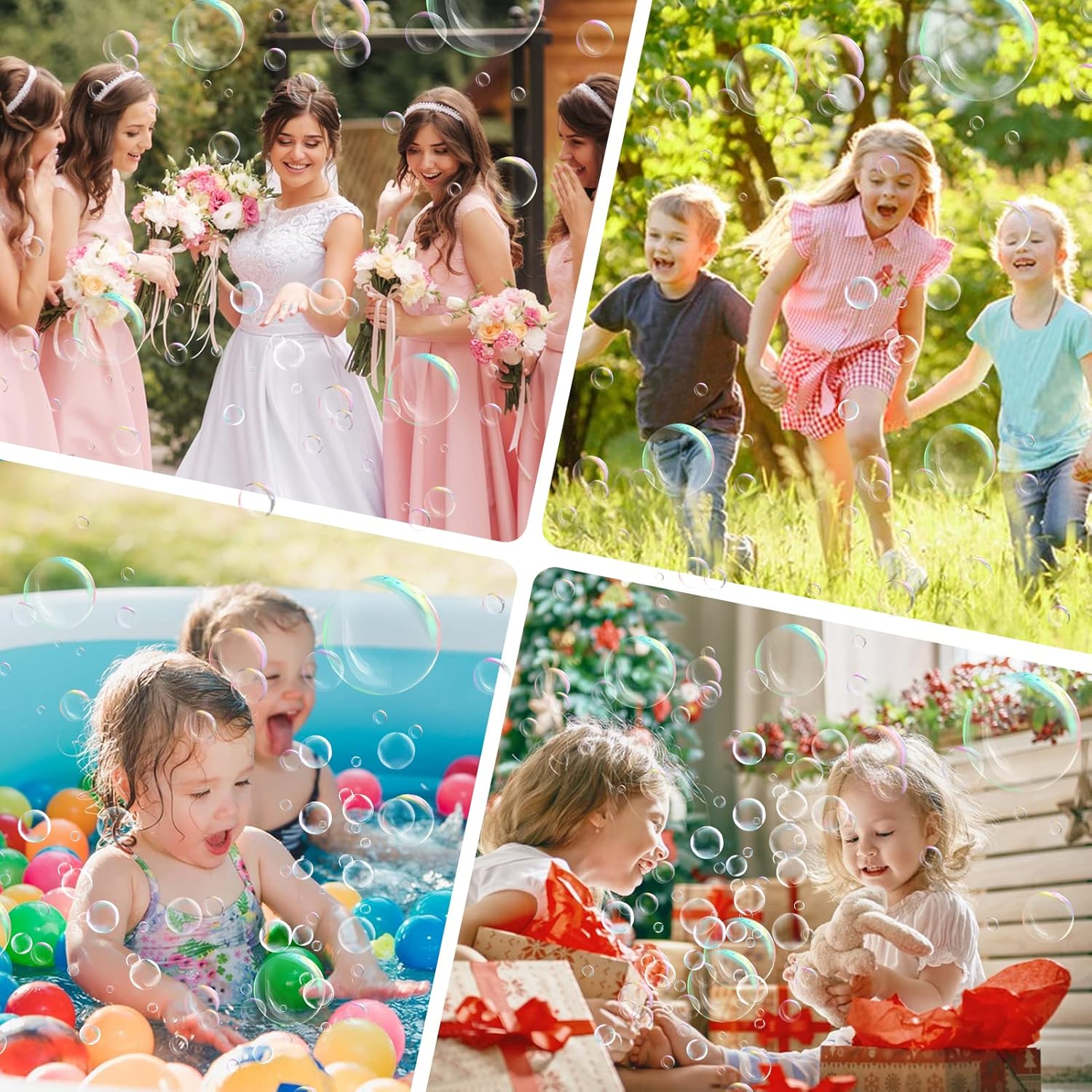 132 Holes Bazooka Bubble Gun with Lights & Solution Rocket Bubble Machine for Kids & Adults