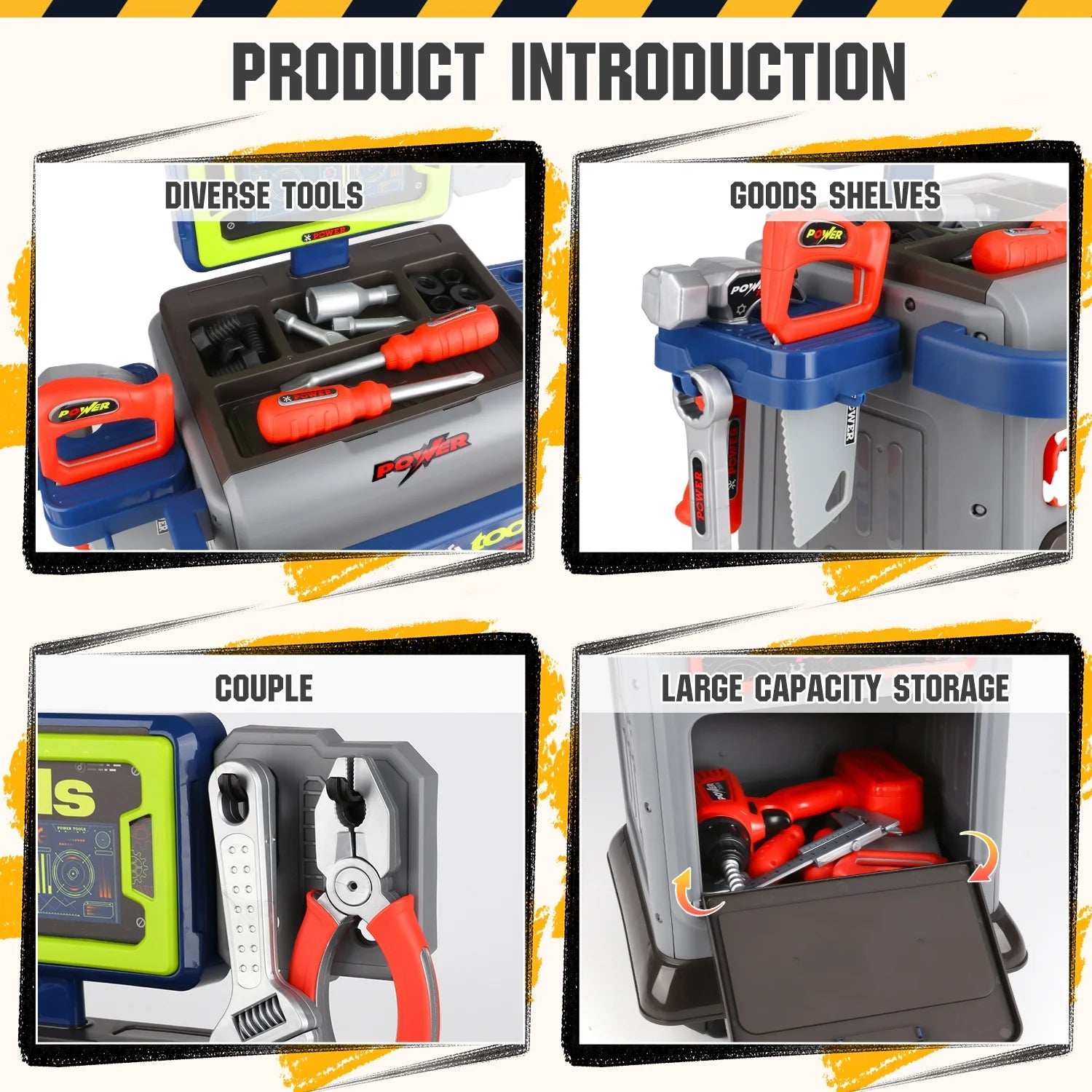 مقعد 41 قطعة للأطفال مع لعبة Workbench Toddler STED STER