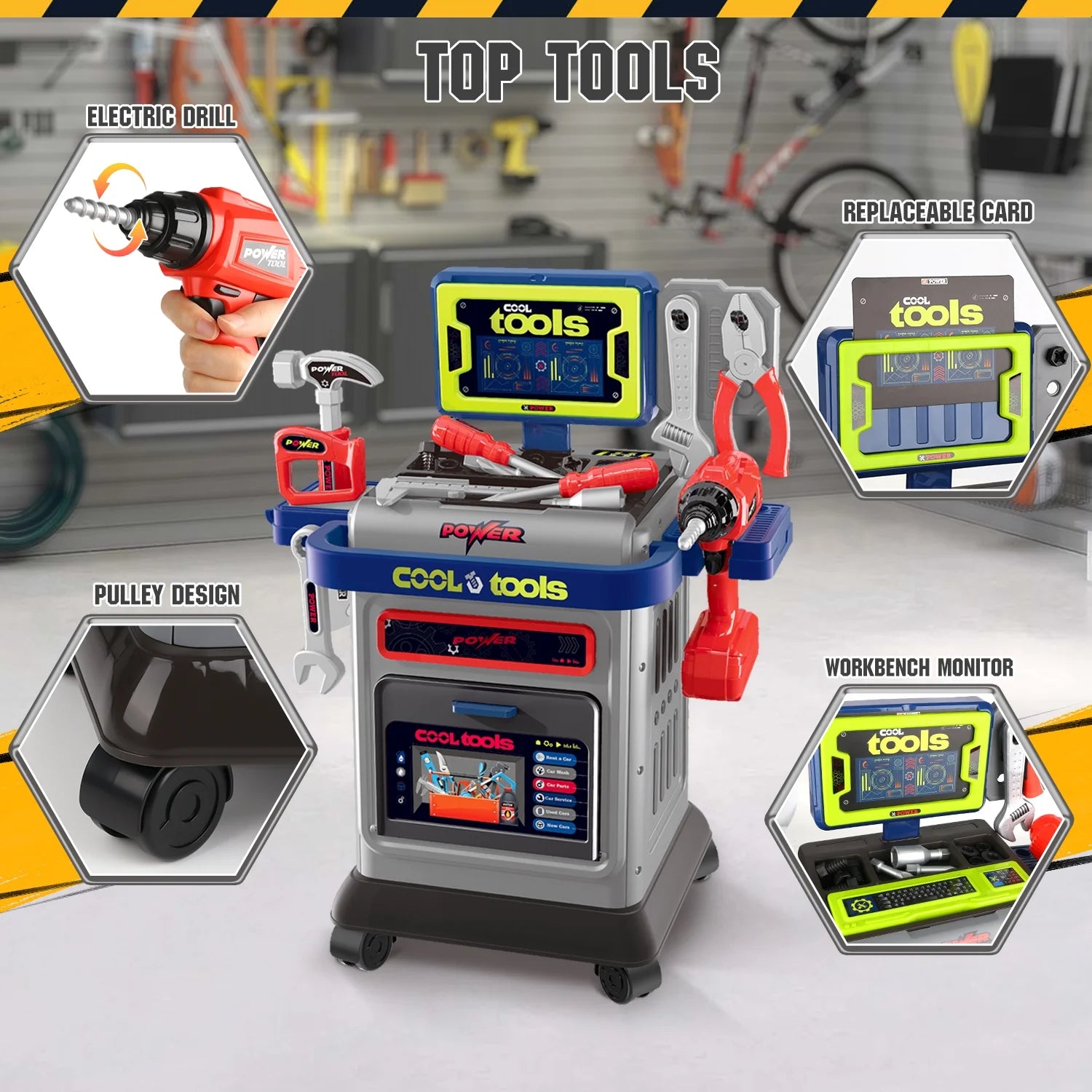 مقعد 41 قطعة للأطفال مع لعبة Workbench Toddler STED STER