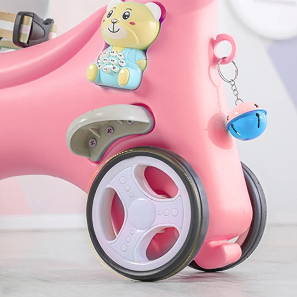 5-in-1 Baby Unicorn Rocking Horse with Push Handle Ride-On Toy for Toddlers (6M–3Y)