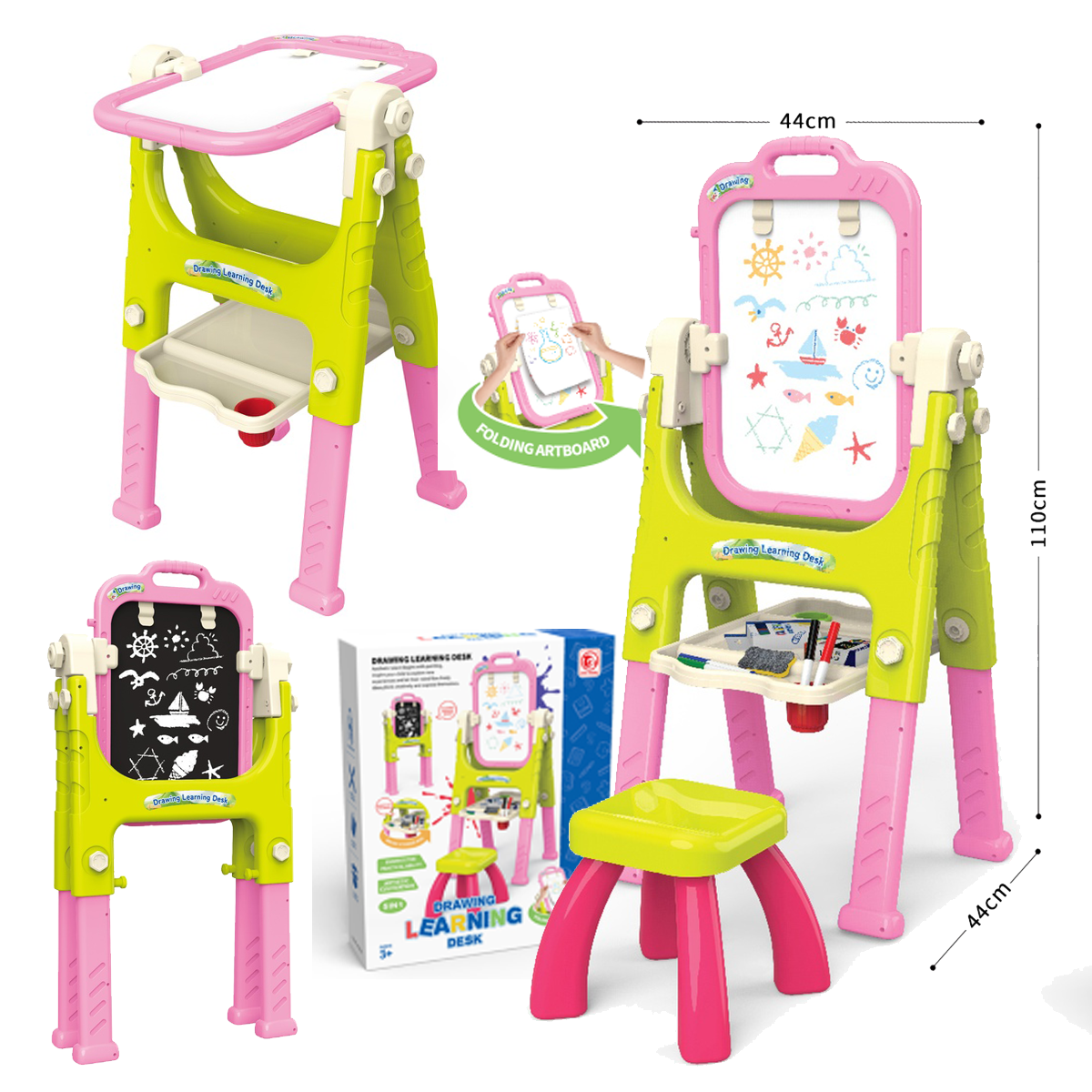 5-in-1 Educational Board with Chair, Multifunctional Accessories