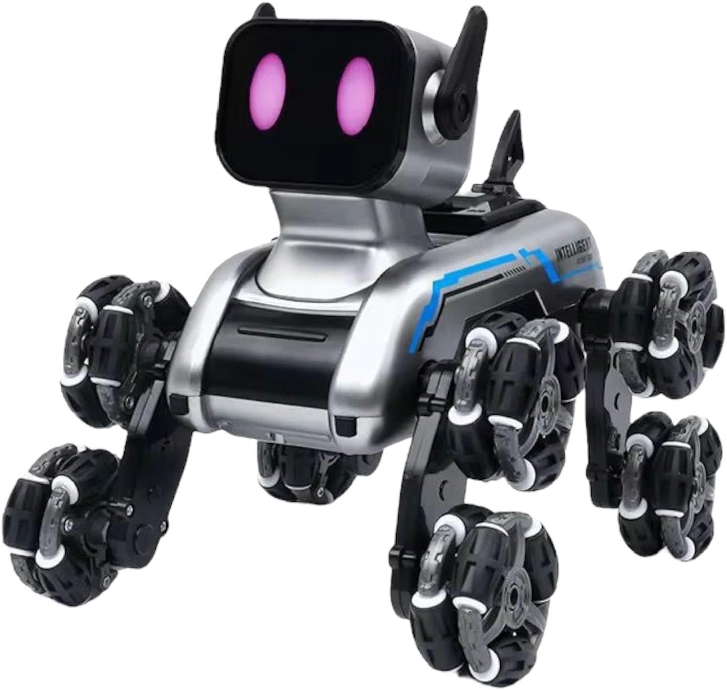 كلب آلي بثمانية عجلات، يعمل بجهاز تحكم عن بعد بتردد 204 جيجاهرتز