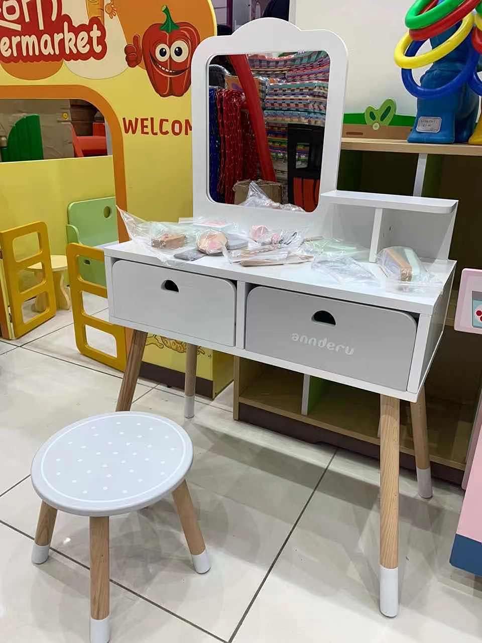 Kids' Dresser Table & Chair with Accessories