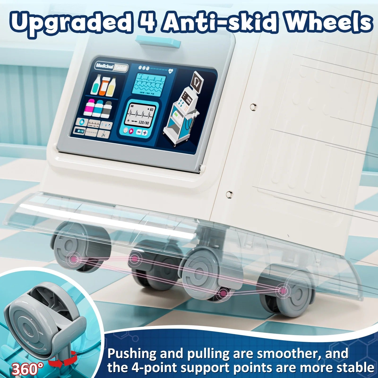 مجموعة 66 قطعة Kids Doctor Kit مع مجموعة تشغيل Mobile Medical Light & Sound