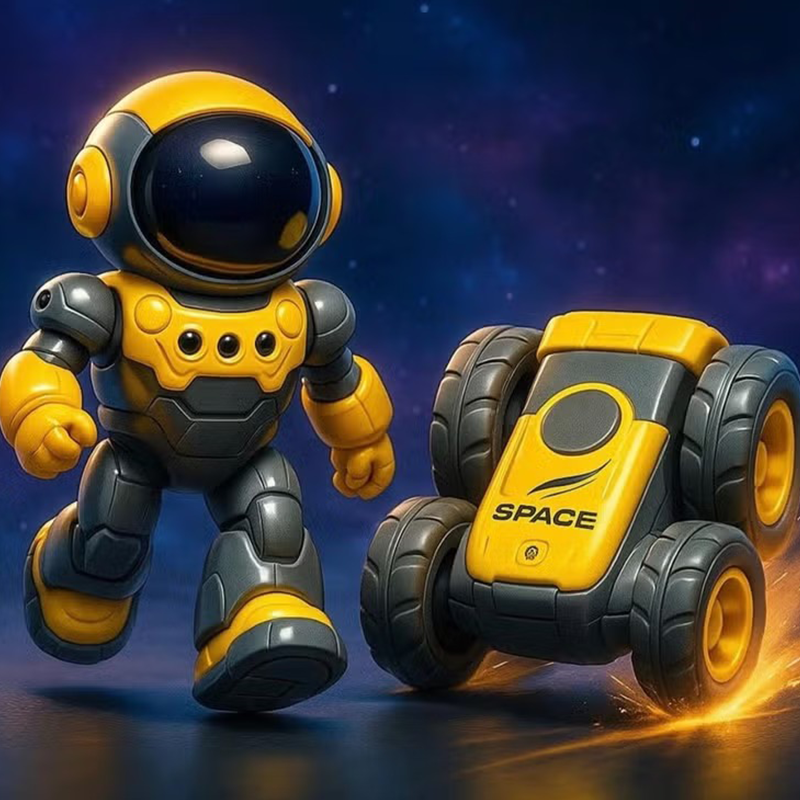 2-In-1 RC Space Robot & Stunt Car – Action Combo Series