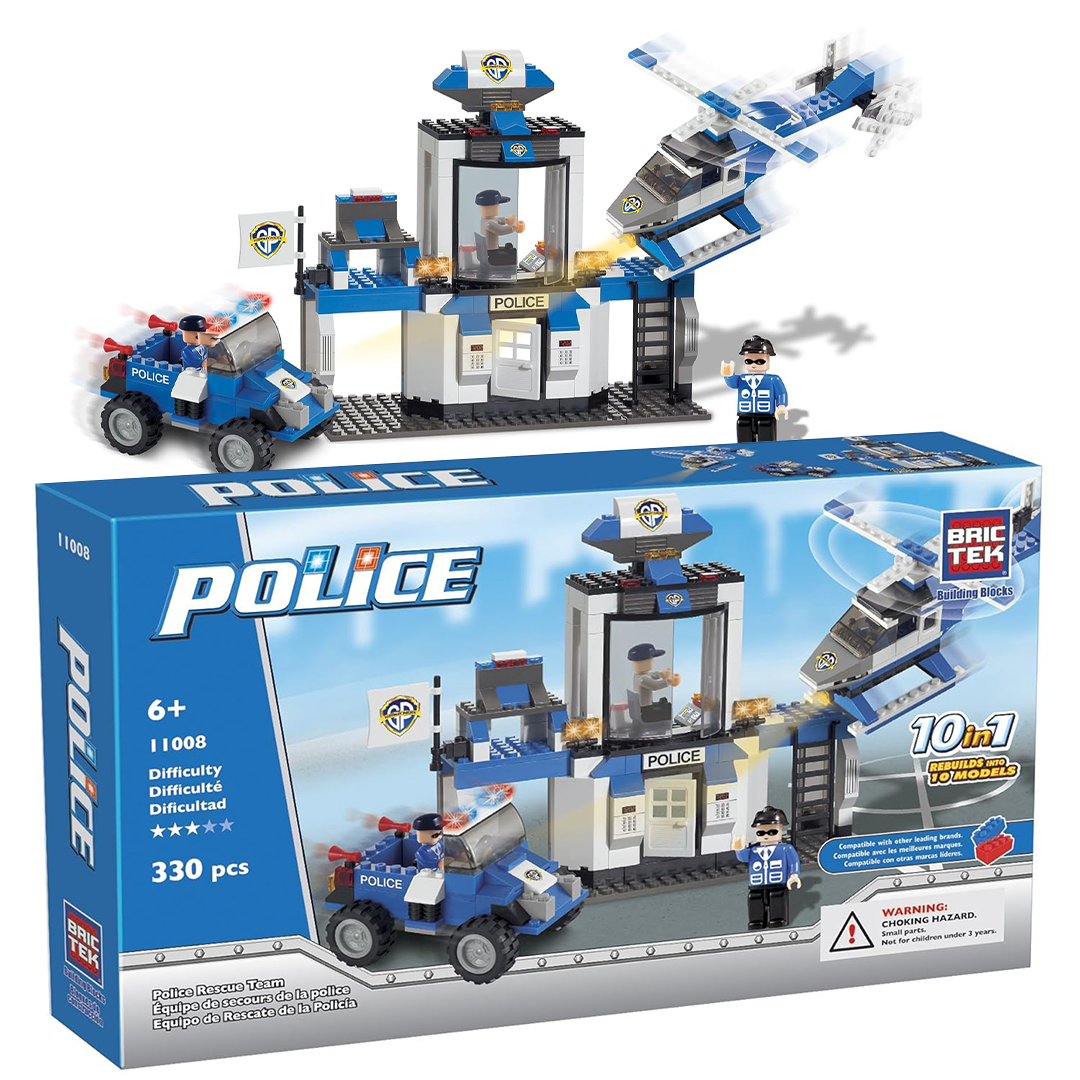 Brictek Police Rescue Team 10 in 1 Construction Building Kit 6+