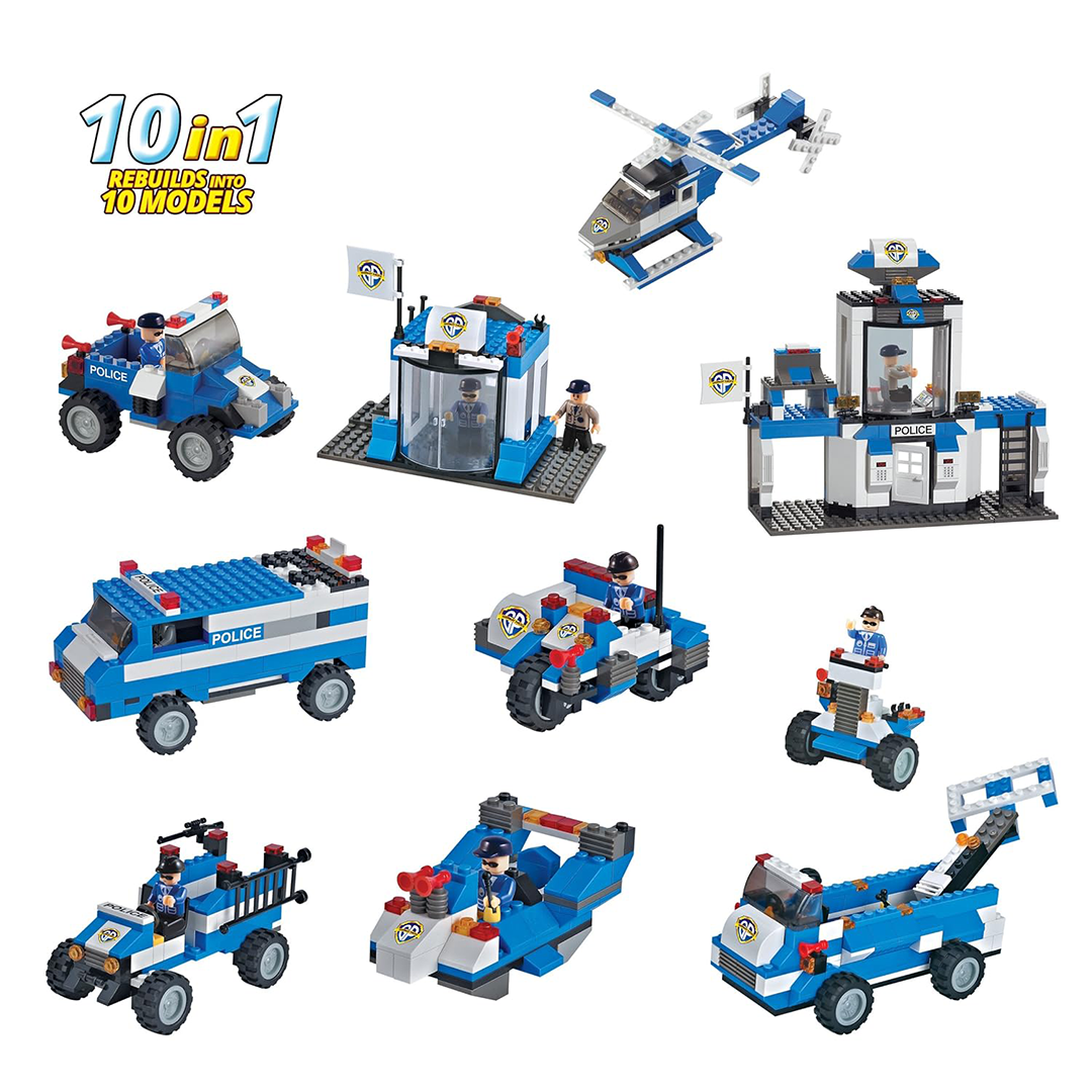 Brictek Police Rescue Team 10 in 1 Construction Building Kit 6+