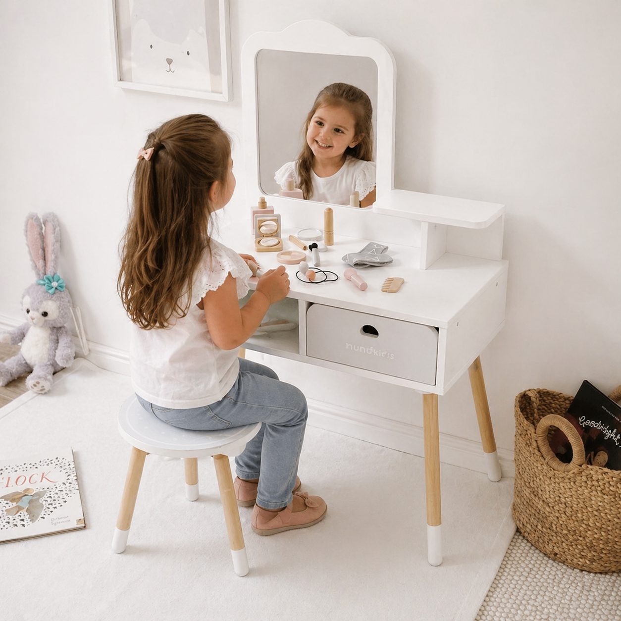 Kids' Dresser Table & Chair with Accessories