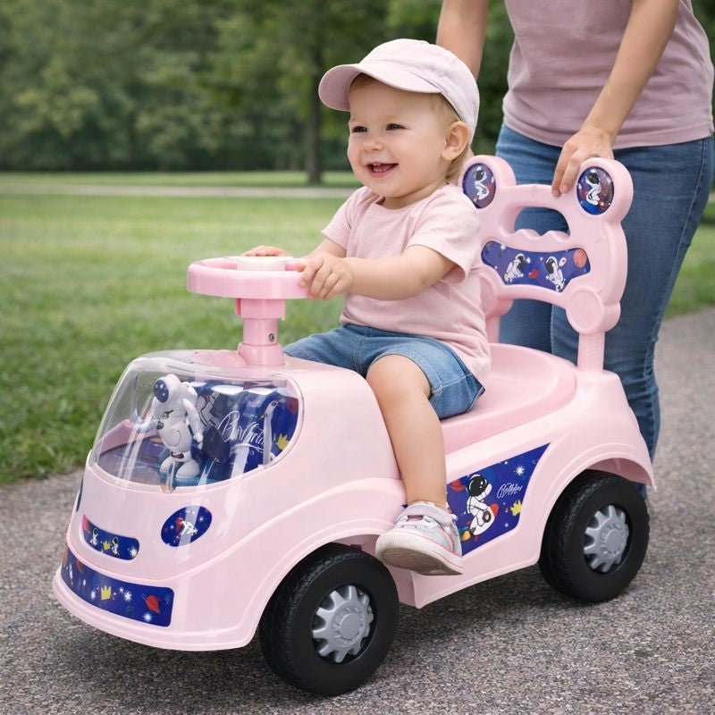 Kids Ride-On Car Toy with Steering Wheel & Backrest