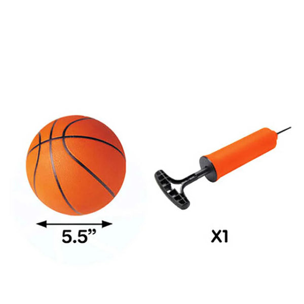 Children’s Adjustable Indoor/Outdoor Basketball Hoop Set Mini Basketball, Pump, Stable Base, for Ages 3+