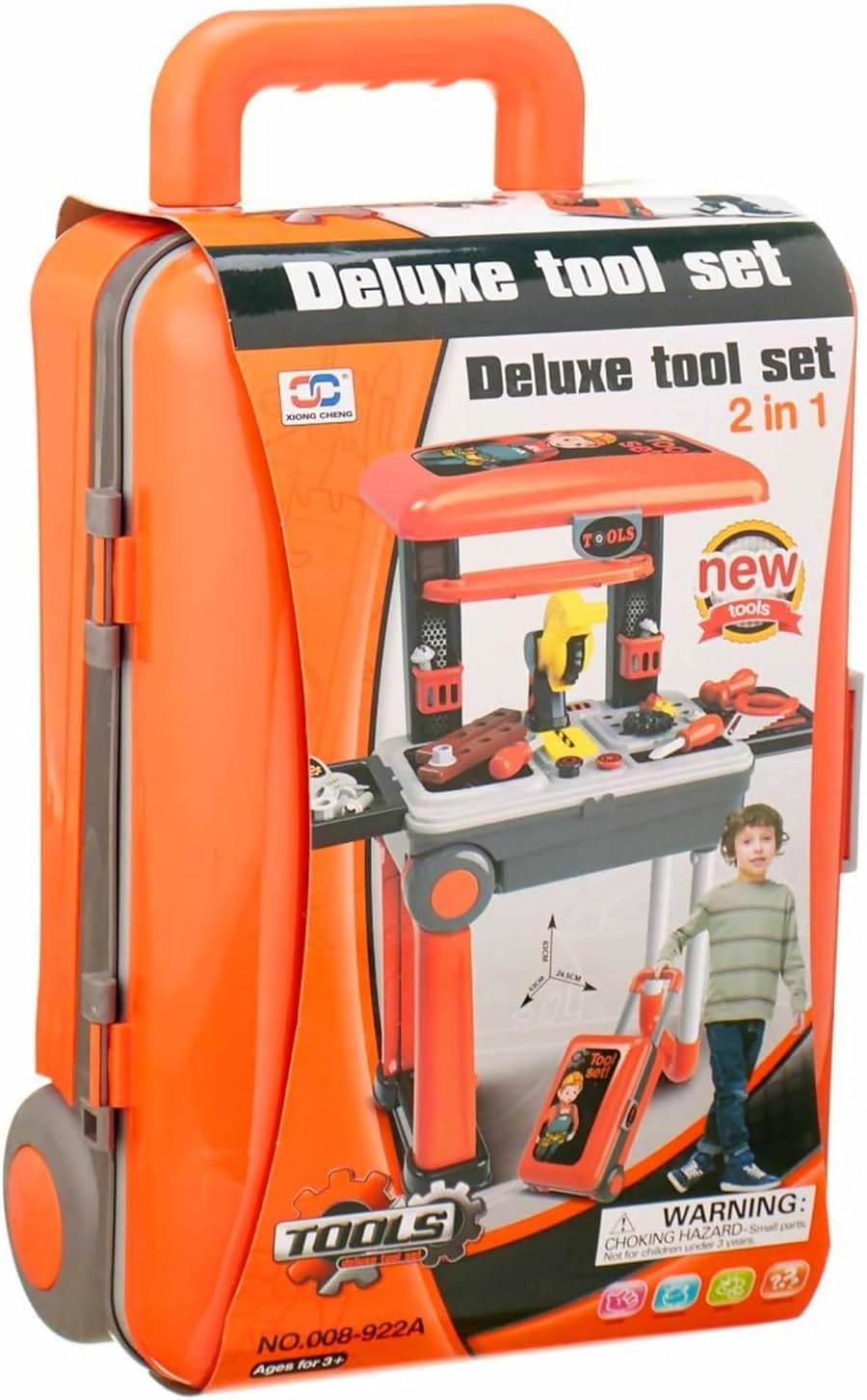 Deluxe Kids Tool Kit with Rolling Suitcase  2-in-1 Pretend Play Set