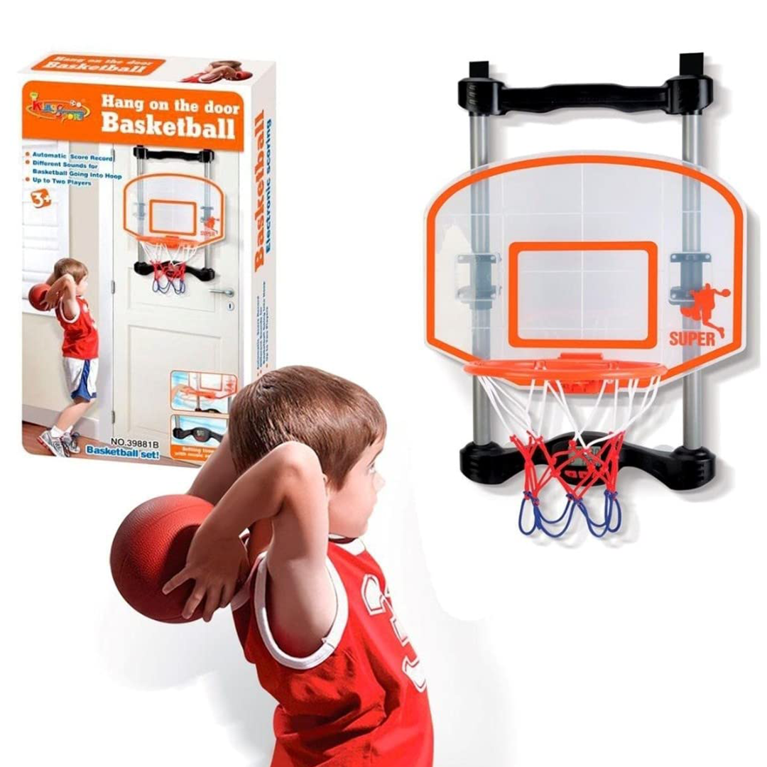 Door Basketball Hoop with Shot Clock & Sound Kids Electronic Scoring Game