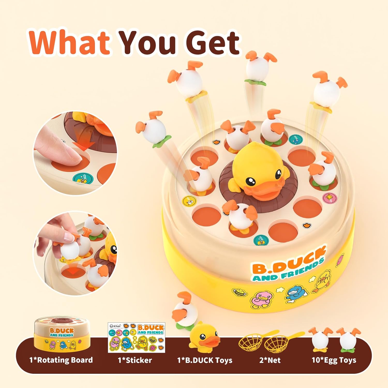 Duck Bounce & Catch Game Fun Board Game للأطفال الذين تتراوح أعمارهم بين 3-8