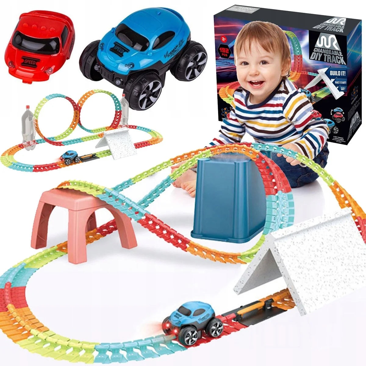 Flexible race track toy