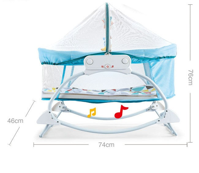 Portable Baby Bassinet Rocking Sleeper with Music, Vibration & Hanging Toys