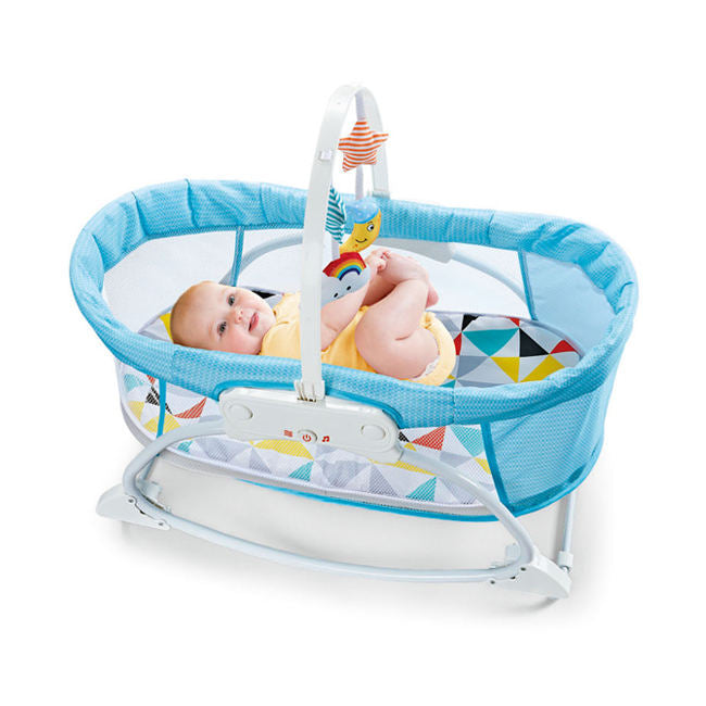 Portable Baby Bassinet Rocking Sleeper with Music, Vibration & Hanging Toys