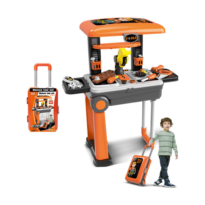 2 in 1 Pretend Construction Tool Kit Play Set Educational Builder Workshop Tool Workbench