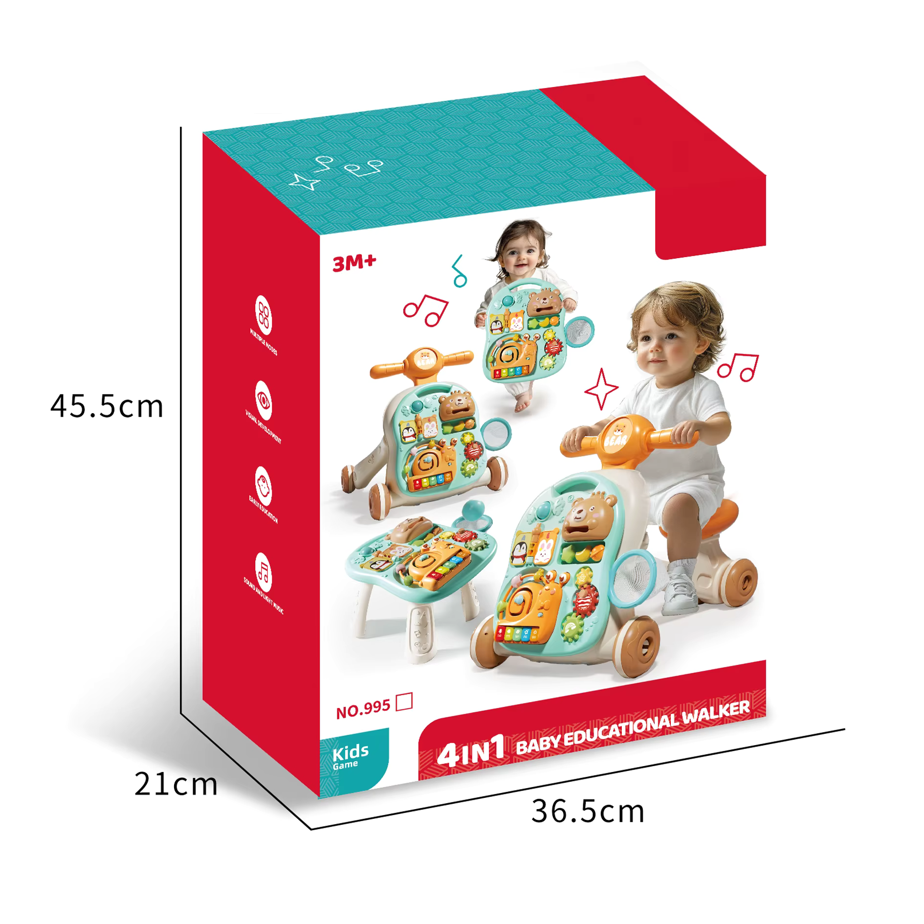 4-in-1 Baby Walker & Scooter Motorcycle Style Activity Center