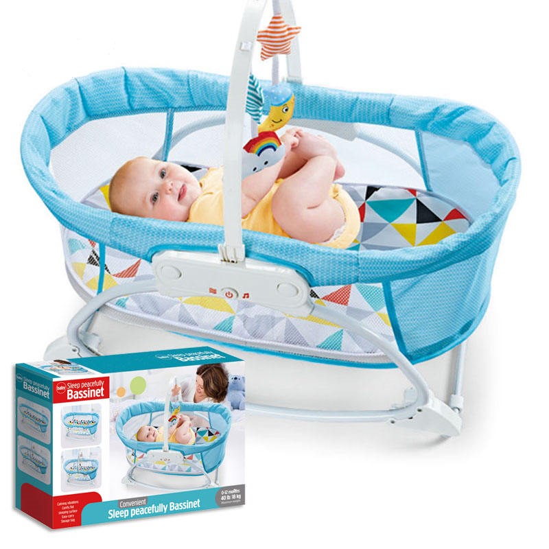 Portable Baby Bassinet Rocking Sleeper with Music, Vibration & Hanging Toys