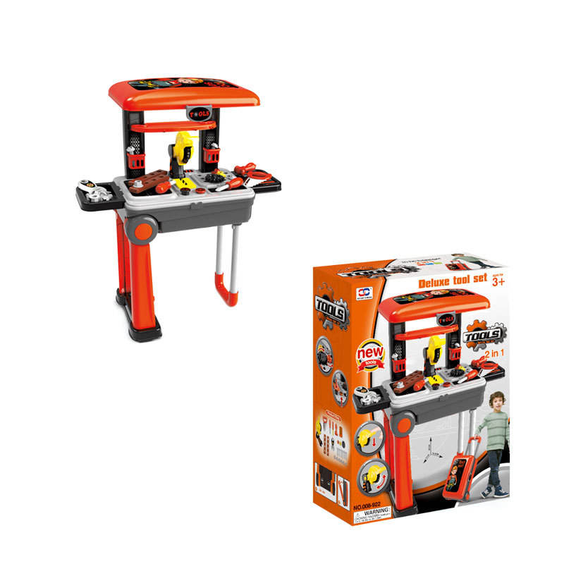 2 in 1 Pretend Construction Tool Kit Play Set Educational Builder Workshop Tool Workbench