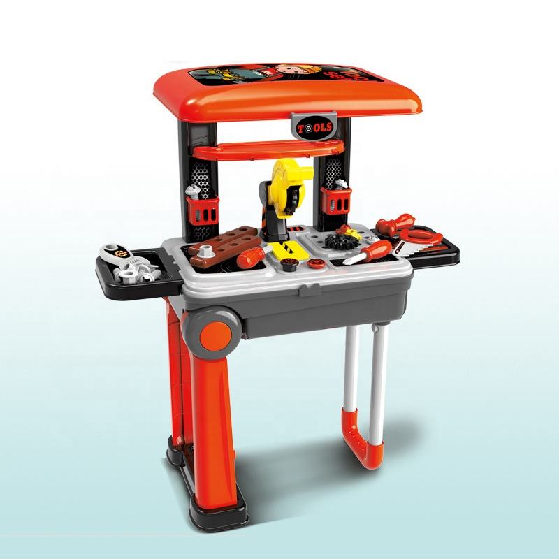 2 in 1 Pretend Construction Tool Kit Play Set Educational Builder Workshop Tool Workbench