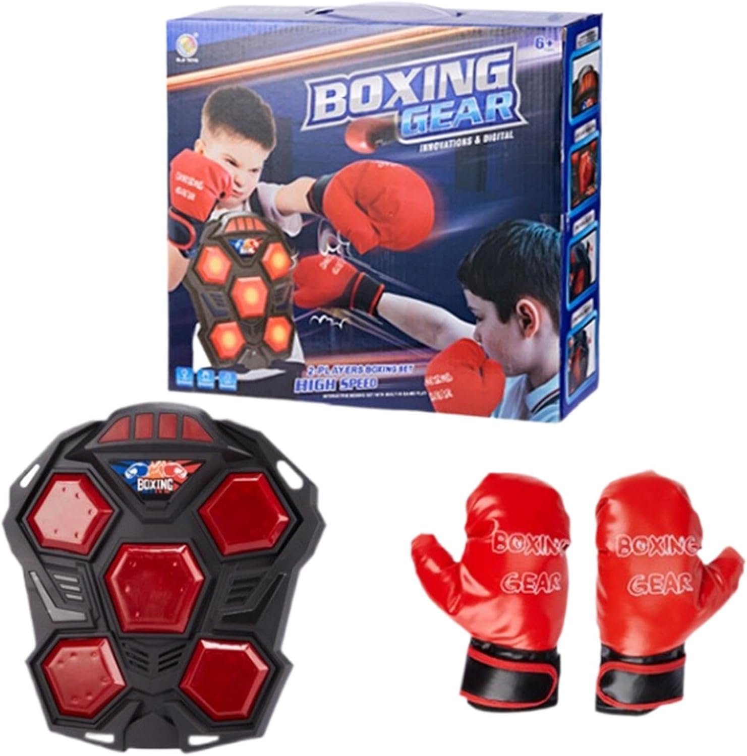 Kids Boxing Toy Set Interactive Electronic Reflex & Training Game for Hand-Eye Coordination