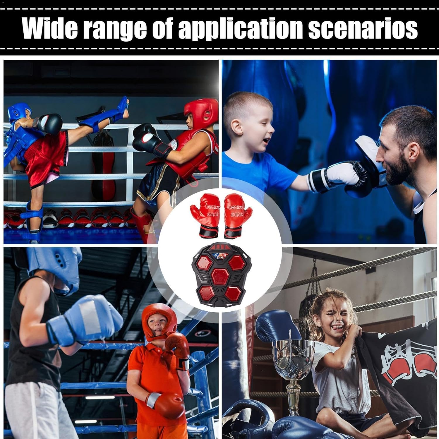 Kids Boxing Toy Set Interactive Electronic Reflex & Training Game for Hand-Eye Coordination