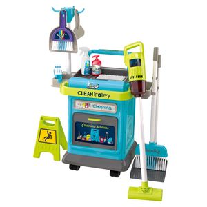 Kids Cleaning Set for Toddlers – 40-Piece Pretend Play Cleaning Cart with Real Working Vacuum