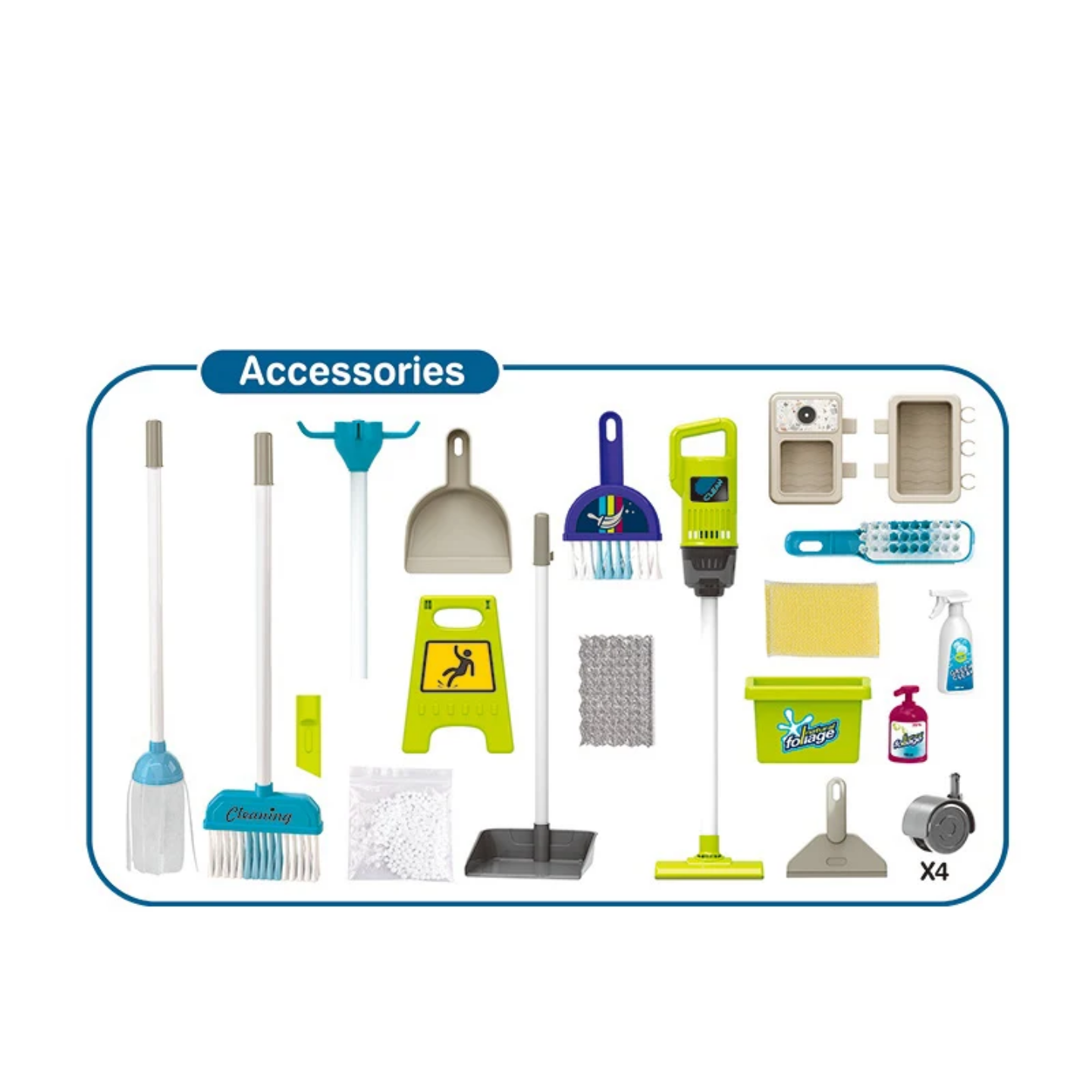 Kids Cleaning Set for Toddlers – 40-Piece Pretend Play Cleaning Cart with Real Working Vacuum