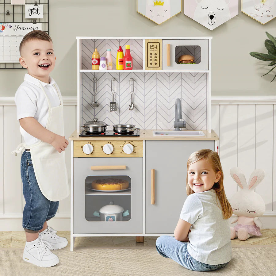 Kids Corner Play Kitchen Wooden Children Role Play Pretend Cooking Playset