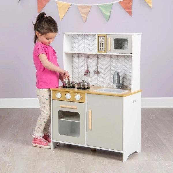 Kids Corner Play Kitchen Wooden Children Role Play Pretend Cooking Playset