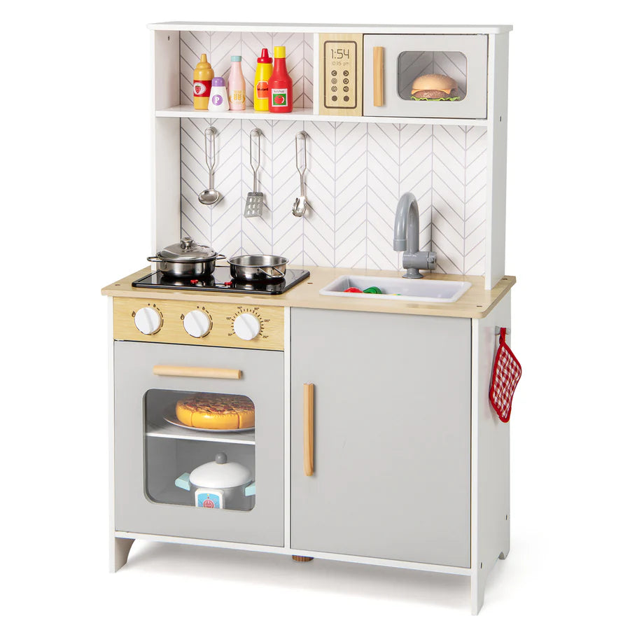 Kids Corner Play Kitchen Wooden Children Role Play Pretend Cooking Playset