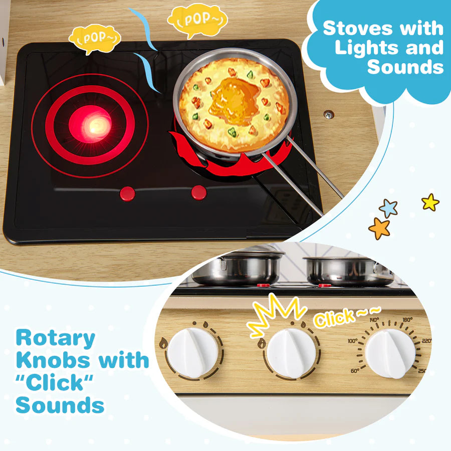 Kids Corner Play Kitchen Wooden Children Role Play Pretend Cooking Playset