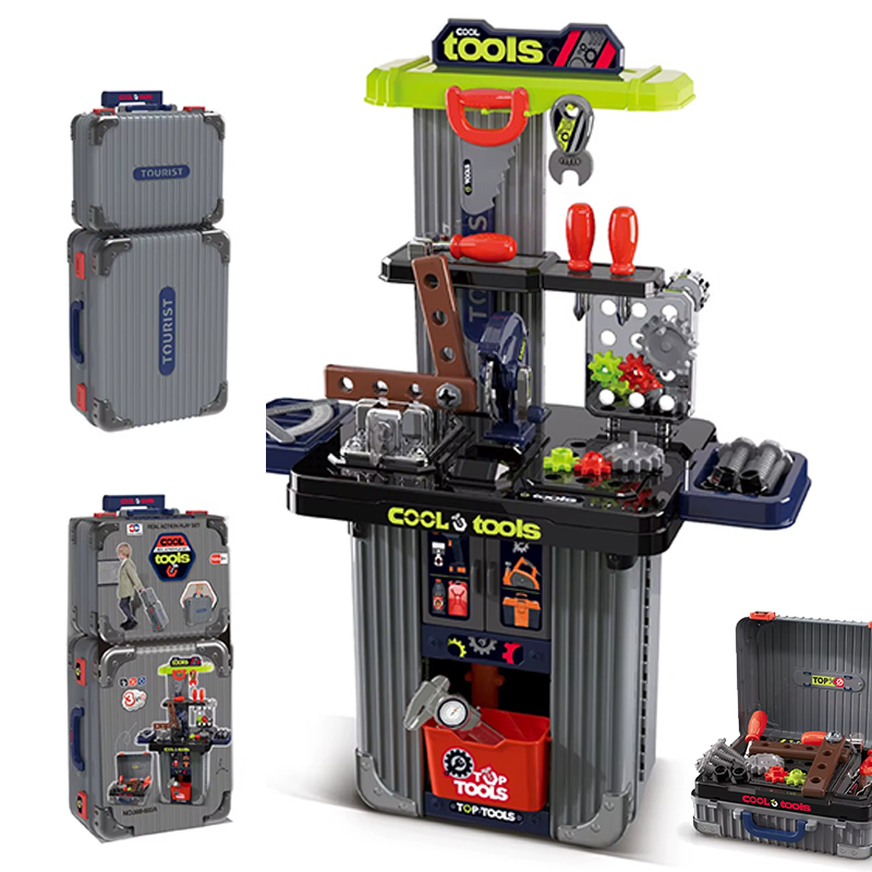 Kids Engineering Toolbox with Electric Drill & Screwdriver Set Plastic Toy