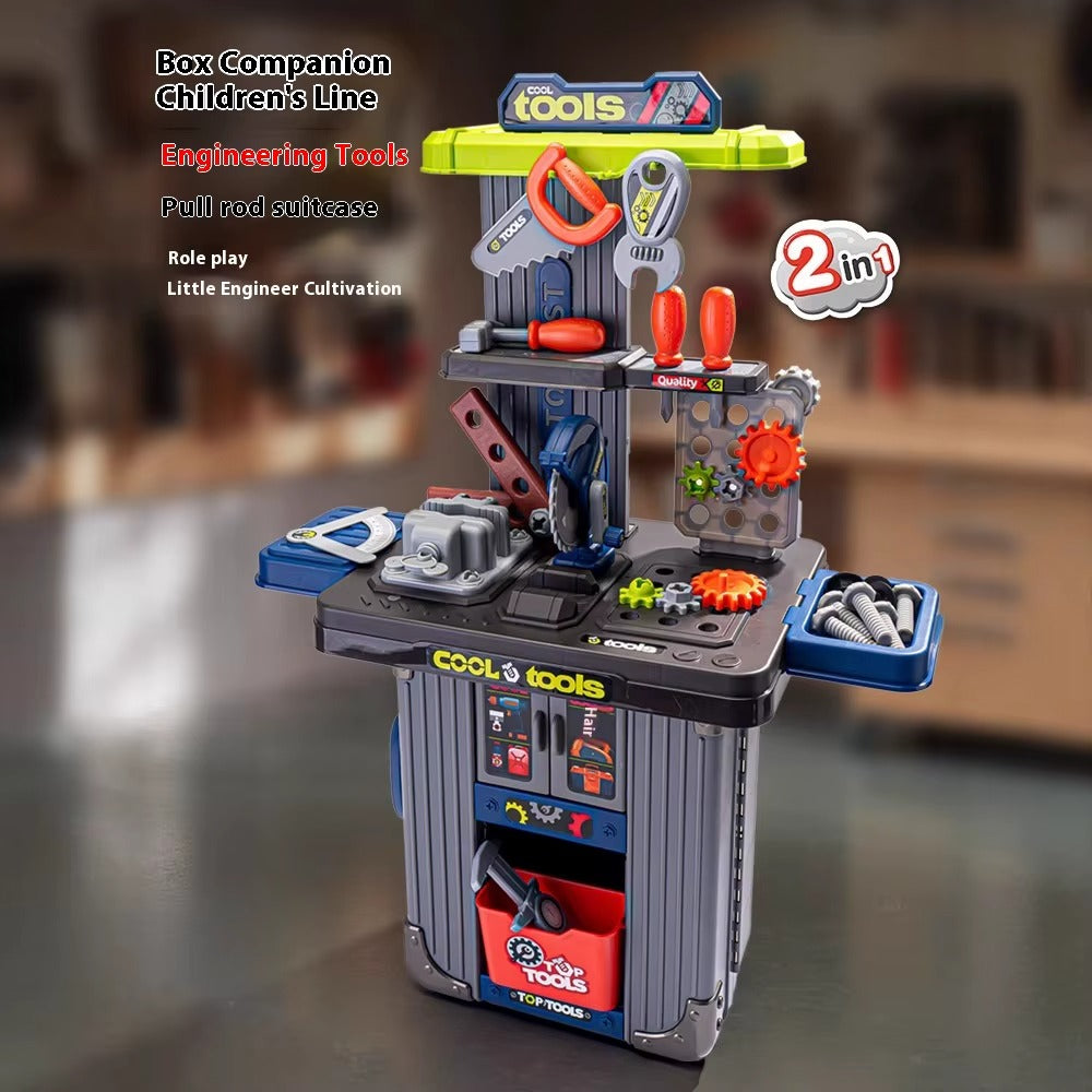 Kids Engineering Toolbox with Electric Drill & Screwdriver Set Plastic Toy