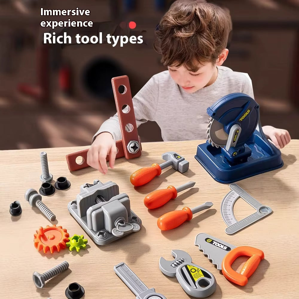 Kids Engineering Toolbox with Electric Drill & Screwdriver Set Plastic Toy
