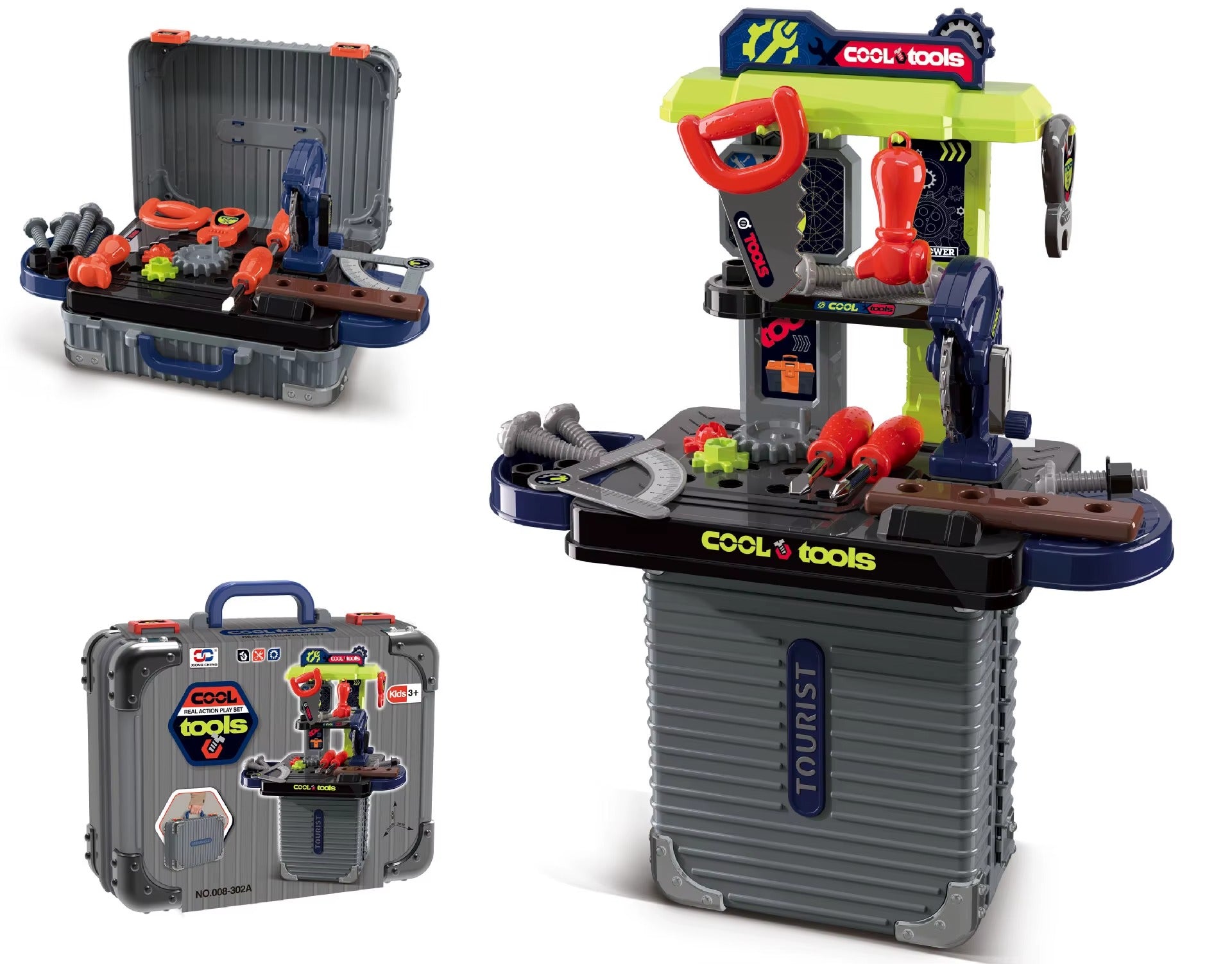 Kids Engineering Toolbox with Electric Drill & Screwdriver Set Plastic Toy