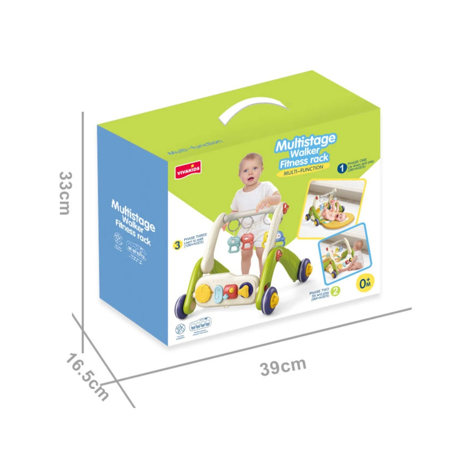 Kids Multistage Walker + Fitness Rack 3 Phases Different Ages from 0+ months