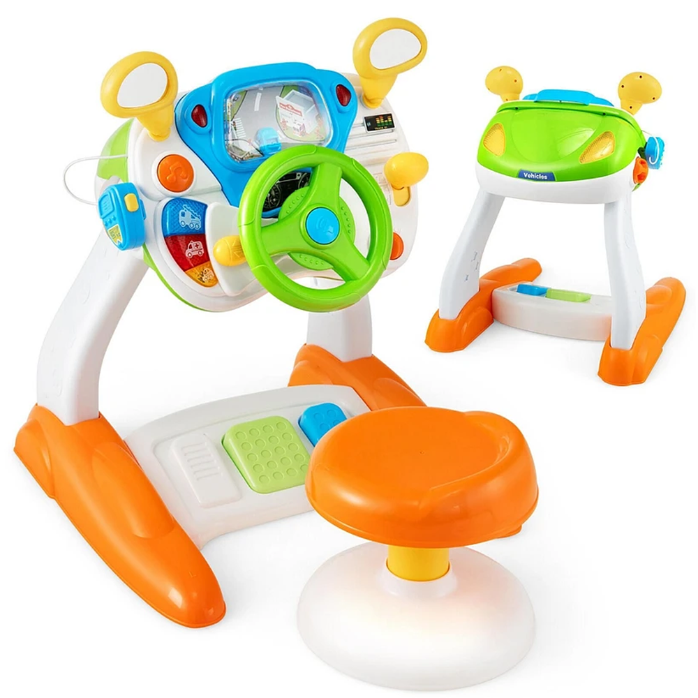 سيارة لعبة محاكاة قيادة للأطفال مزودة بأضواء وأصوات للأطفال من عمر 3 سنوات فما فوق