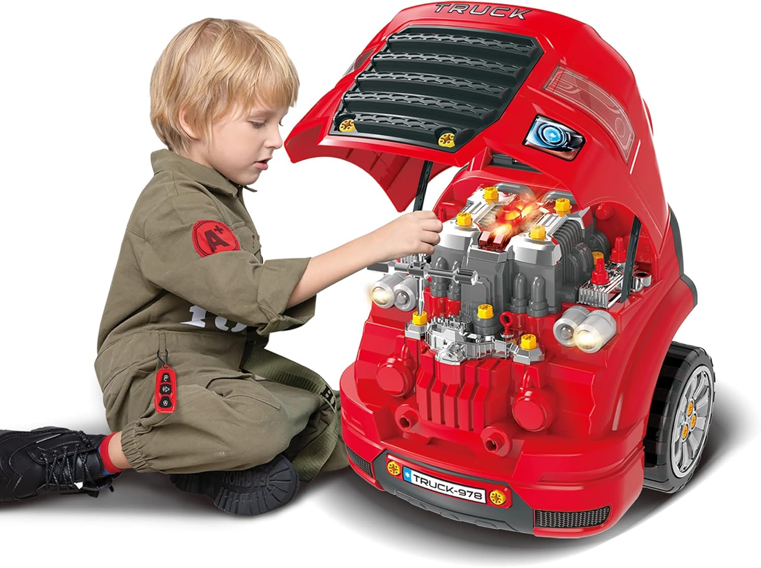 Kids Truck Mechanic Engine Workshop Toy with Lights & Sounds  Take Apart & Rebuild Engine