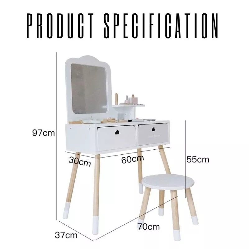 Kids' Dresser Table & Chair with Accessories